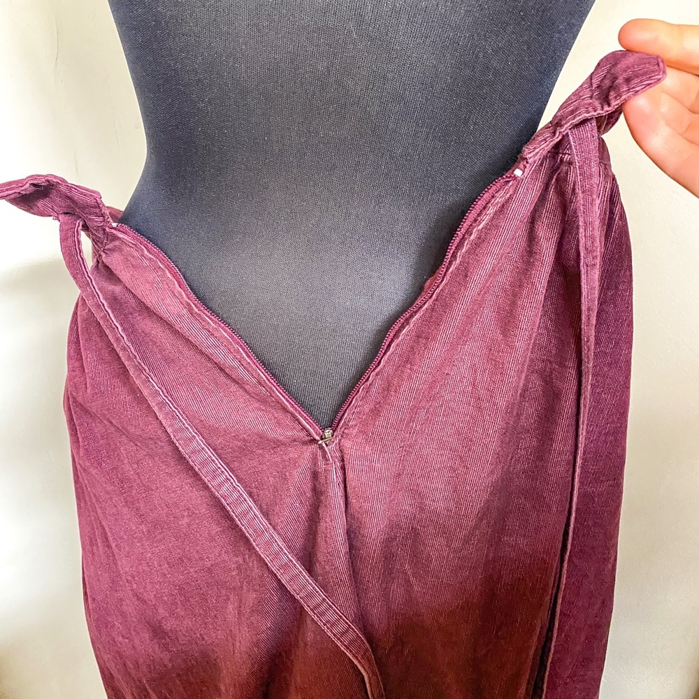 SOLD Vintage 70s Burgundy Corduroy Midi Skirt - Picture 4 of 7